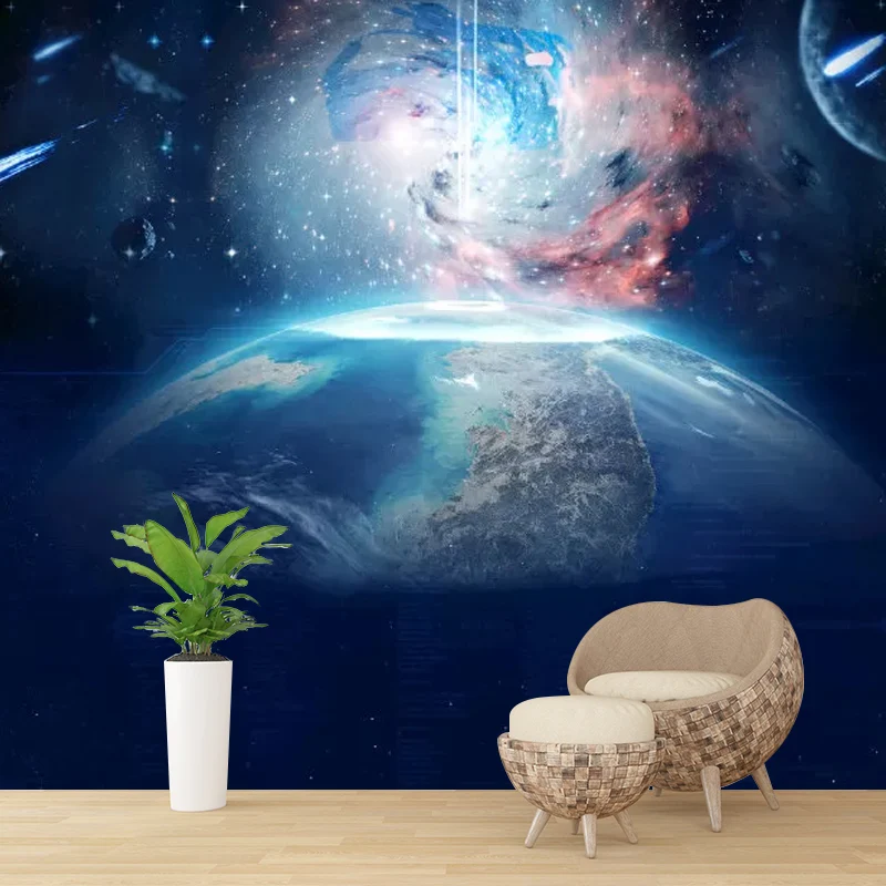 Dunkelblaues, minimalistisches Wandbild Sondergröße, Planet-Wandverkleidung für Akzentwände Clearhalo