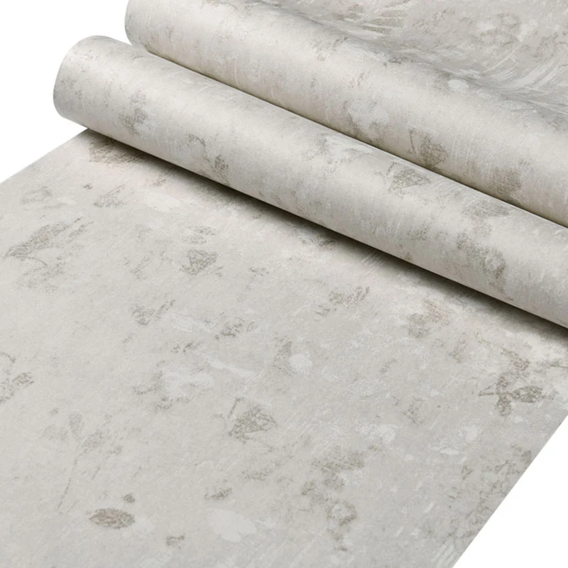 Einfache einfarbige Tapetenrolle für strukturierte Wanddekoration im Schlafzimmer Beige und Grau, 20,5 Zoll x 31 Fuß Clear...