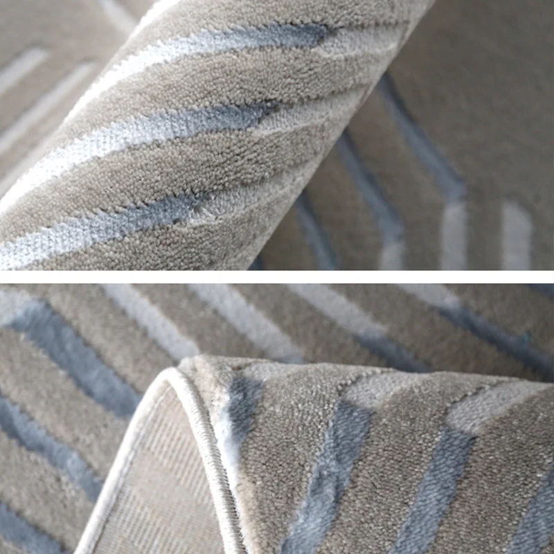 Einfacher Wohnzimmerteppich, mehrfarbiger Teppich mit geometrischem Muster, Polyester, haustierfreundlich, maschinenwaschb...