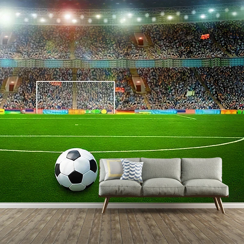 Einfaches großes Foto-Wandbild für Clue mit Fußballfeld-Design Grün Clearhalo