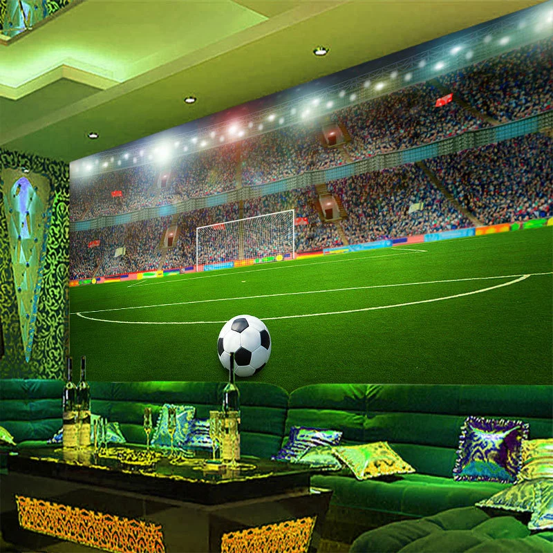 Einfaches großes Foto-Wandbild für Clue mit Fußballfeld-Design Grün Clearhalo