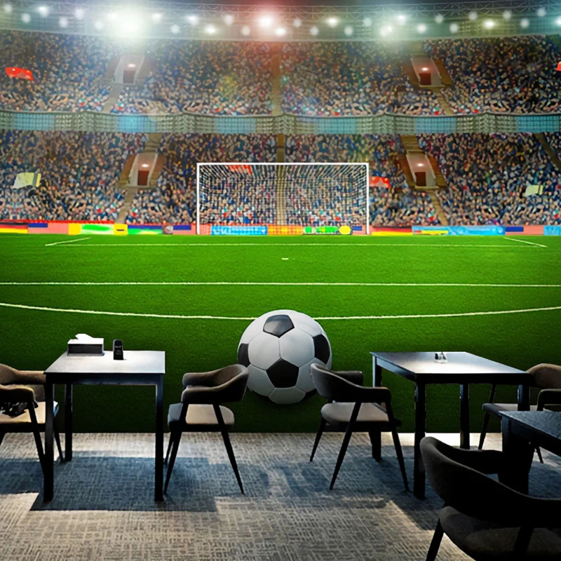 Einfaches großes Foto-Wandbild für Clue mit Fußballfeld-Design Grün Clearhalo