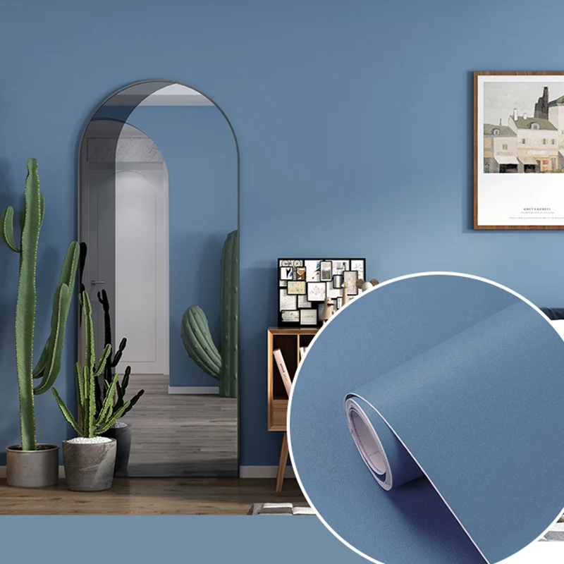 Einfarbige Tapetenrolle, moderne, selbstklebende Schlafzimmer-Wanddekoration, 19,4 m² Clearhalo