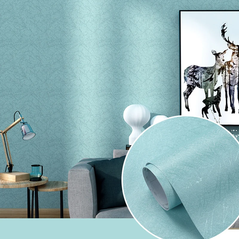 Einfarbige Tapetenrolle, moderne, selbstklebende Schlafzimmer-Wanddekoration, 19,4 m² Clearhalo