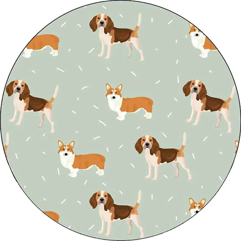 Einzigartiger Kinderteppich Weiß und Braun mit Tier-Hundefutter-Muster, schmutzabweisender Polyester-Teppich für das Kinde...