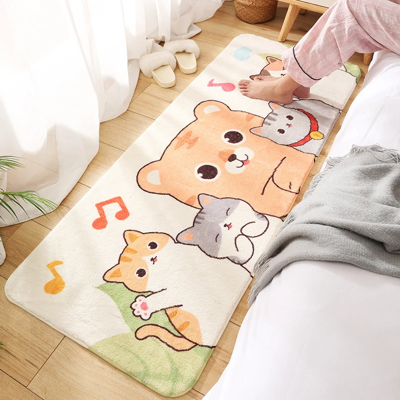 Entspannender Teppich für Kinderzimmer, mehrfarbiger Teppich mit Cartoon-Tier-Aufdruck, rutschfester, haustierfreundlicher...