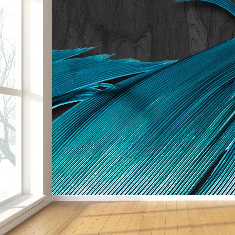Extra großes Feder-Wandbild, helle Farbe, Vlies-Wandkunst für die Inneneinrichtung, personalisierbar Clearhalo