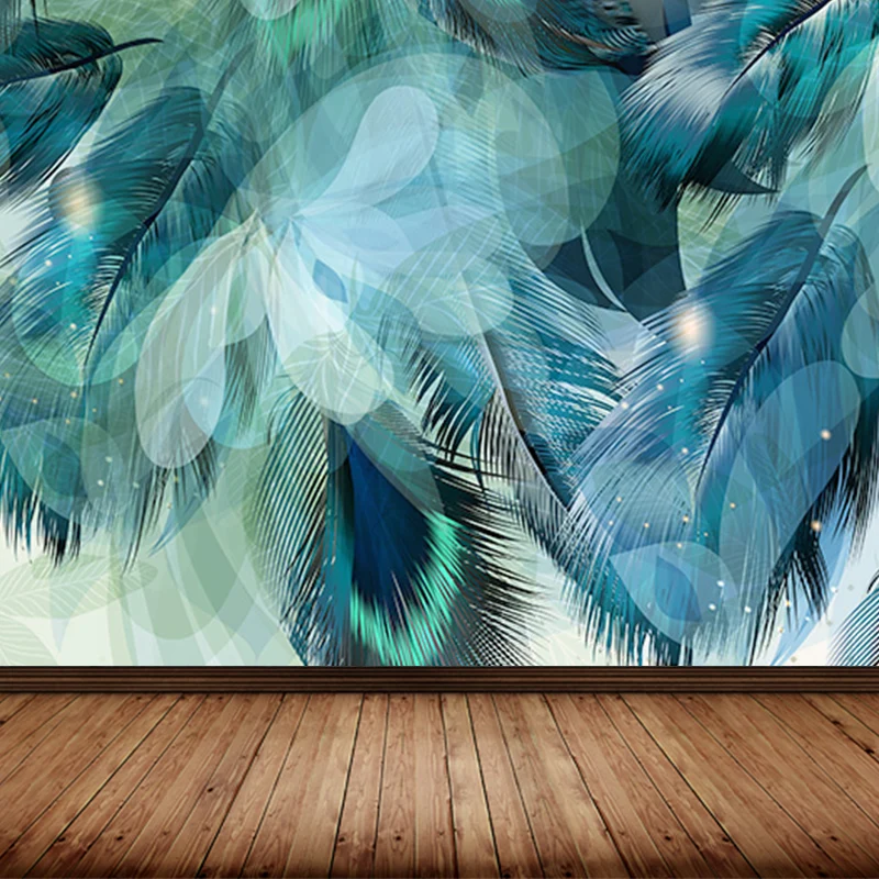 Extra großes Feder-Wandbild, helle Farbe, Vlies-Wandkunst für die Inneneinrichtung, personalisierbar Clearhalo