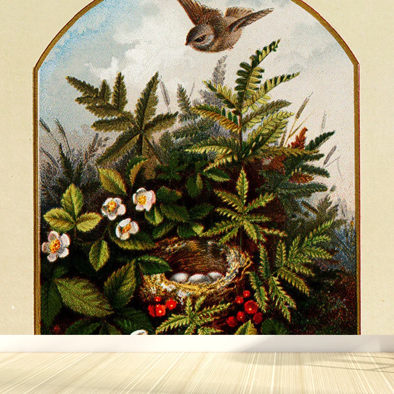 Extra großes Wandbild mit floralem Design, grüne Vlies-Wandkunst für die Inneneinrichtung, personalisierbar Clearhalo