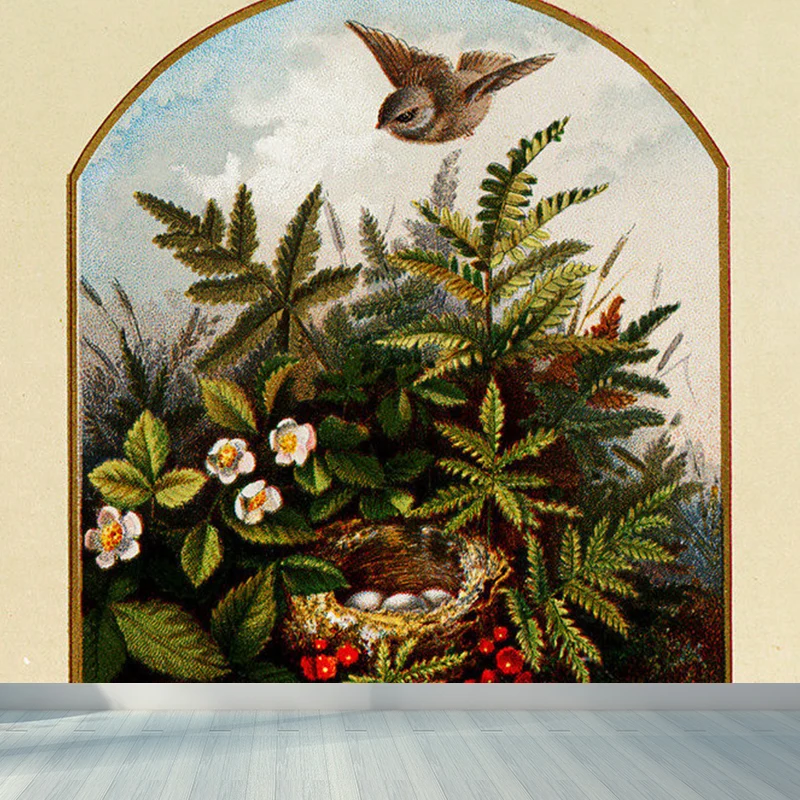 Extra großes Wandbild mit floralem Design, grüne Vlies-Wandkunst für die Inneneinrichtung, personalisierbar Clearhalo