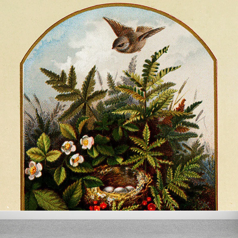 Extra großes Wandbild mit floralem Design, grüne Vlies-Wandkunst für die Inneneinrichtung, personalisierbar Clearhalo