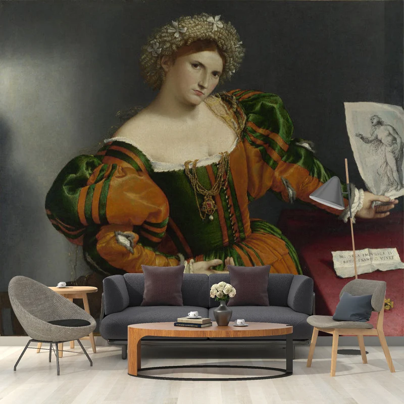 Feenfrau-Wandverkleidung für Wohnzimmer, europäische Wandtapete, individuell bedruckt Clearhalo