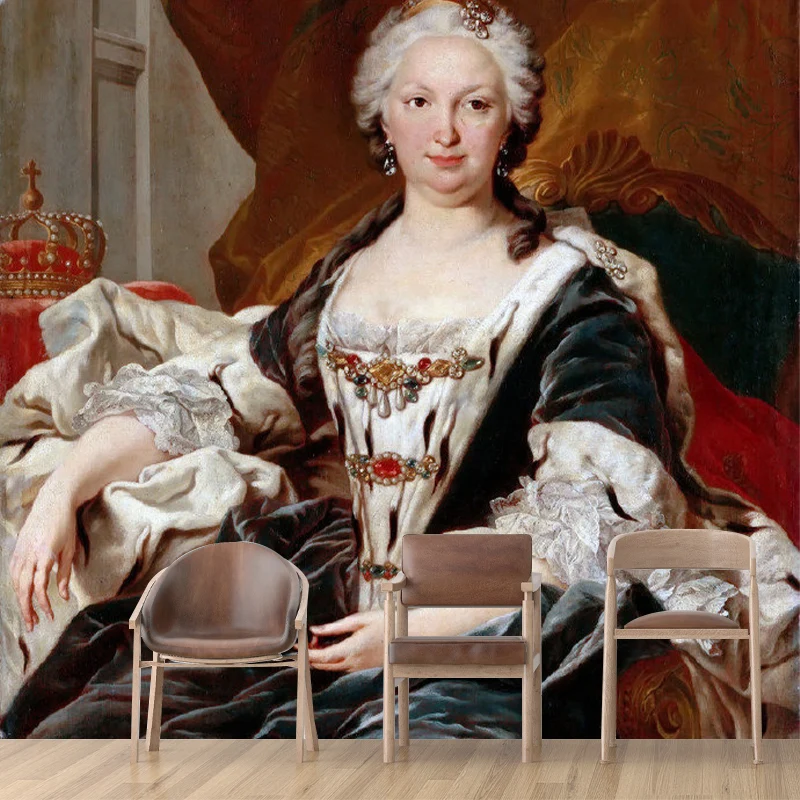 Feuchtigkeitsbeständiges Wandgemälde „Glamouröse Frau“ aus Vliesstoff im nostalgischen Stil für den Kamin Clearhalo