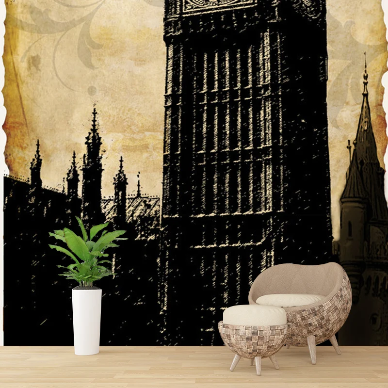 Fleckenabweisendes London Big Ben-Wandgemälde individueller Größe für die Heimdekoration Clearhalo