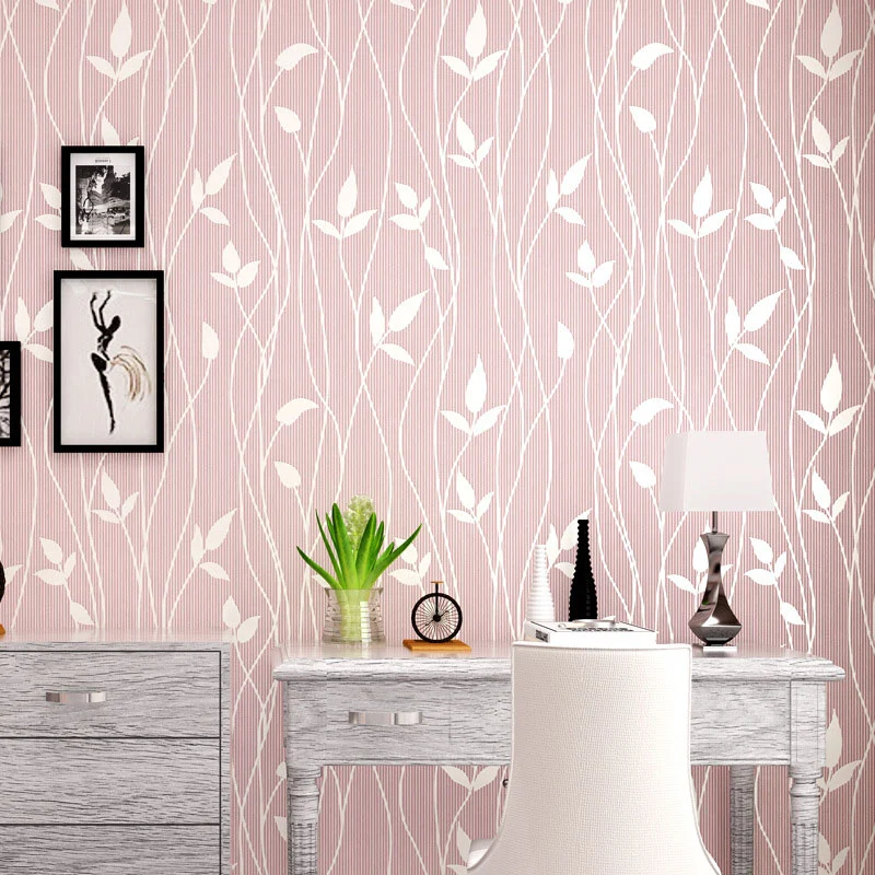Frische botanische Blatttapetenrolle, schmutzabweisende, nicht beklebte Wanddekoration, 33 Fuß x 20,5 Zoll Clearhalo