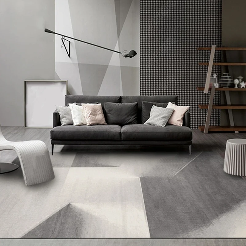 Funky mehrfarbiger modernistischer Teppich aus Polyester mit geometrischem Muster, waschbarer, haustierfreundlicher, rutsc...
