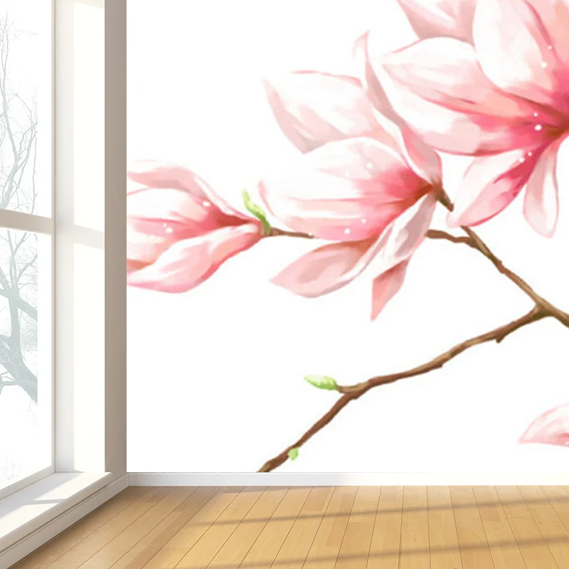 Ganze Blumenzweig-Wandtapete für Wanddekoration, zeitgenössische Mädchenzimmer-Wandkunst Clearhalo