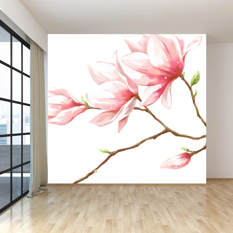 Ganze Blumenzweig-Wandtapete für Wanddekoration, zeitgenössische Mädchenzimmer-Wandkunst Clearhalo