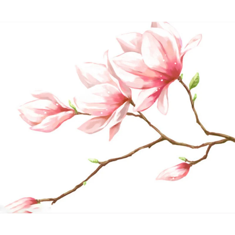 Ganze Blumenzweig-Wandtapete für Wanddekoration, zeitgenössische Mädchenzimmer-Wandkunst Clearhalo