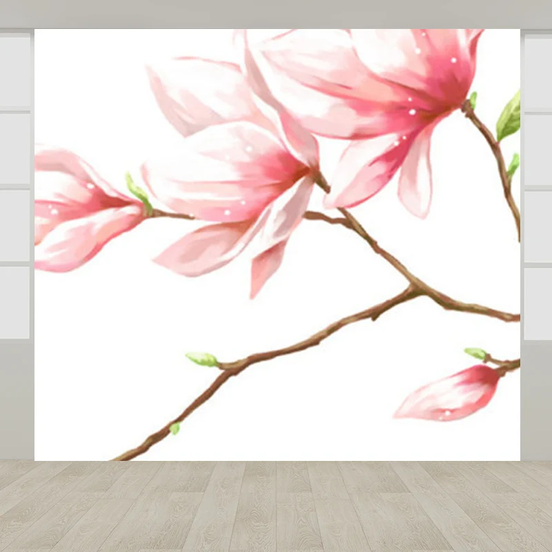 Ganze Blumenzweig-Wandtapete für Wanddekoration, zeitgenössische Mädchenzimmer-Wandkunst Clearhalo