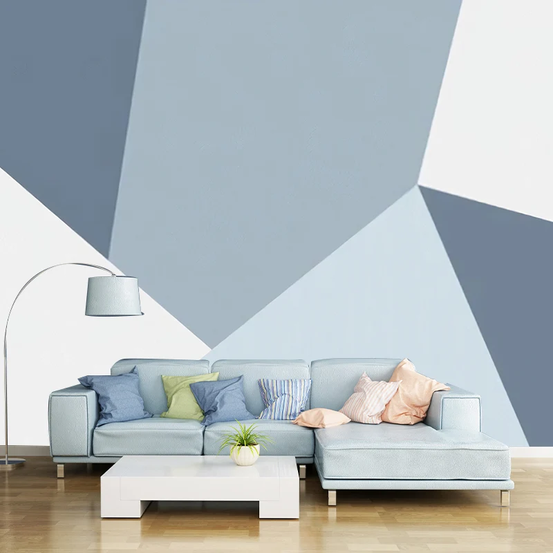 Ganzwandverkleidung für Akzentwände, Farbblock mit unregelmäßigem Design frischen Farben, wasserbeständig Clearhalo