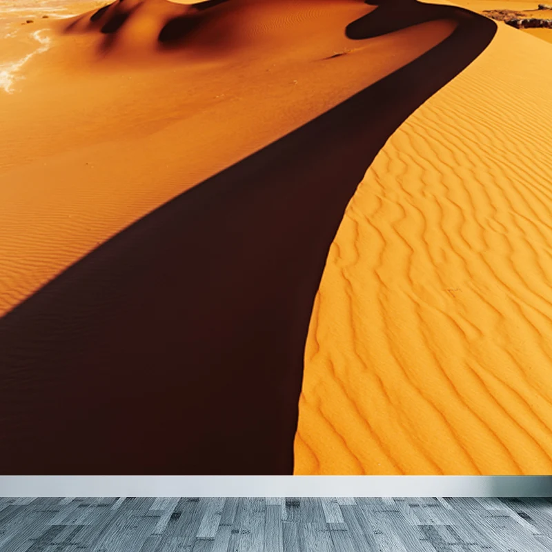 Gelber modernistischer Wandaufkleber, große Sand- und Felswüste, Wandverkleidung für Zuhause Clearhalo
