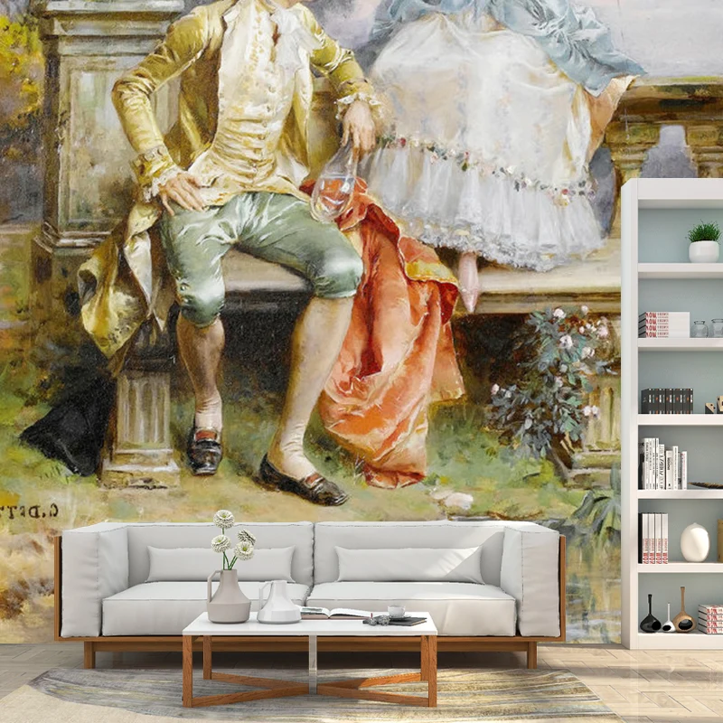 Gentleman und Fairy Lady Wandbild für Gästezimmer, klassische Wandverkleidung Gelb und Weiß, maßgeschneidert Clearhalo