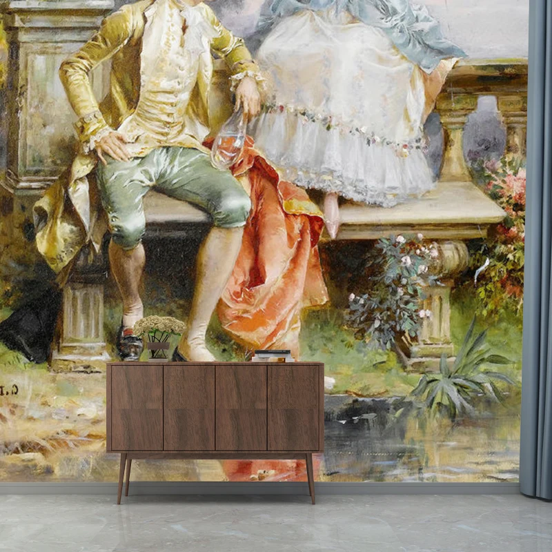 Gentleman und Fairy Lady Wandbild für Gästezimmer, klassische Wandverkleidung Gelb und Weiß, maßgeschneidert Clearhalo