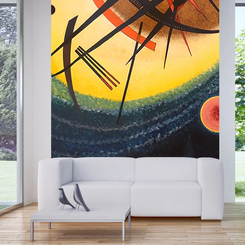 Geometrischer Wandaufkleber der modernen Kunst, mehrfarbiger Wandbelag für Wohnheimzimmer, schmutzabweisend Clearhalo