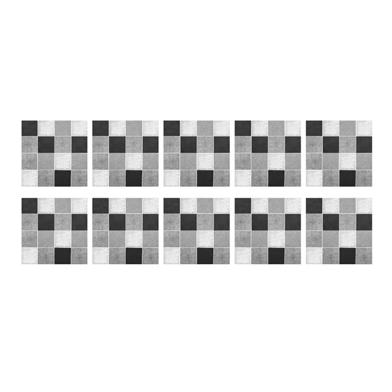 Graue Mosaikfliesen-Tapetentafel, selbstklebend, moderne Küche, abziehbare Wandverkleidung, 10 Stück Clearhalo