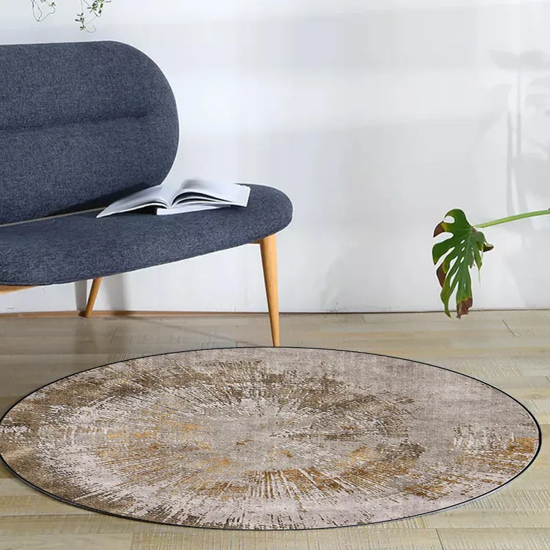Grauer Industrieteppich, abstrakter Teppich aus Polyester, waschbarer, rutschfester Teppich für das Wohnzimmer Clearhalo