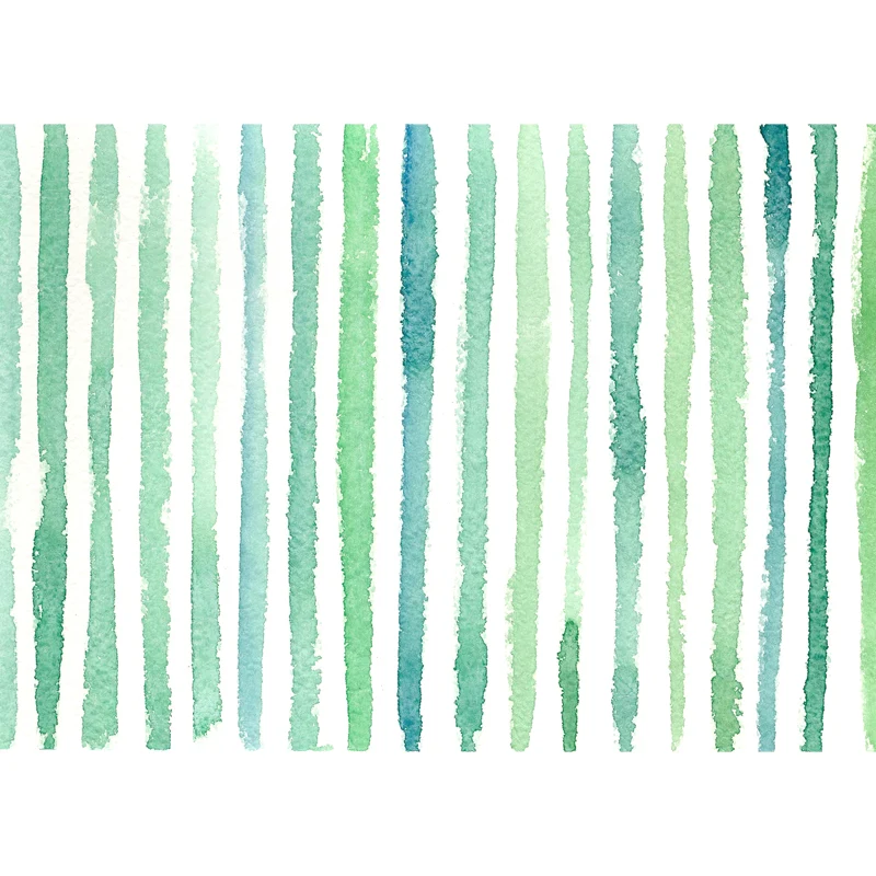 Grüne Aquarell-gestreifte Wandtapete, feuchtigkeitsbeständige Wandkunst für das Wohnzimmer Clearhalo