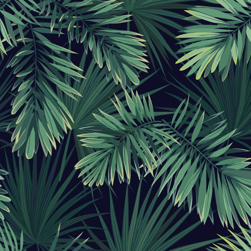 Grüne Areca-Palmenblätter-Wandtapete, wasserdichte Tropix-Schlafzimmer-Wandverkleidung Clearhalo