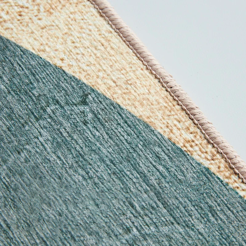 Grüner Wohnzimmerteppich, zeitgenössischer abstrakter Teppich, waschbarer Teppich mit rutschfester Chenille-Rückseite Clea...