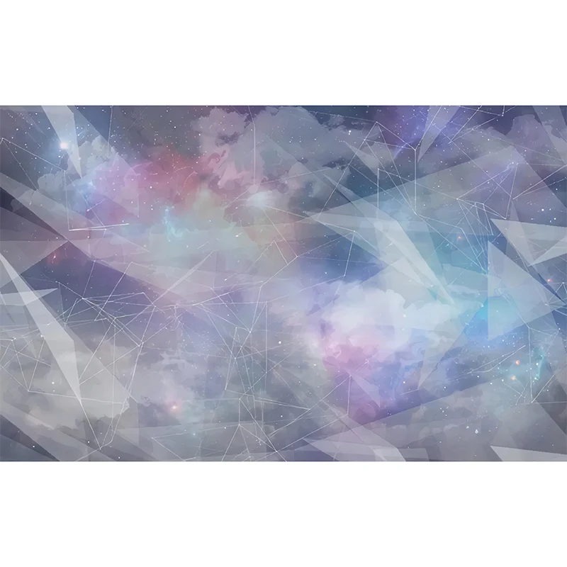 Große Deep Space-Wandtapete für die Deckendekoration, Wandkunst mit 3D-Effekt Rosa und Lila, schmutzabweisend Clearhalo