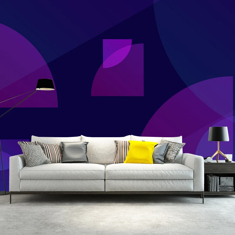 Große moderne Wandtapete, dunkle Farbe, Geometrie-Wanddekoration, individuelle Größe erhältlich Clearhalo