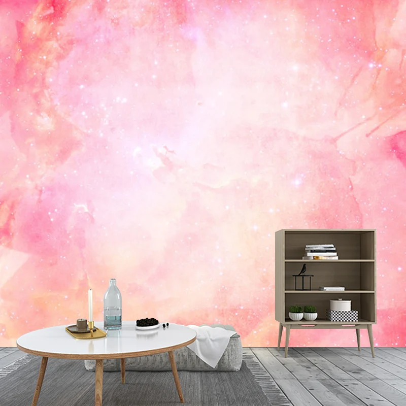Großer, schlichter Wandaufkleber Rosa-Nebel-Wandverkleidung für Mädchenzimmer, nach Maß gefertigt Clearhalo