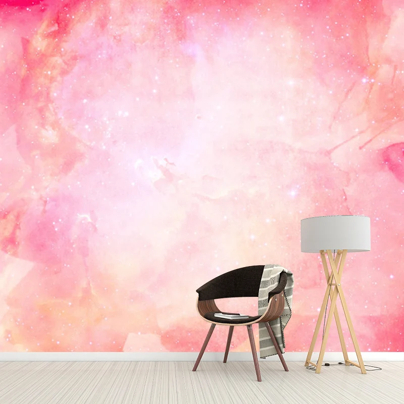 Großer, schlichter Wandaufkleber Rosa-Nebel-Wandverkleidung für Mädchenzimmer, nach Maß gefertigt Clearhalo