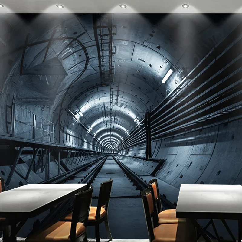 Großes Tunnel-Wandbild mit großer Illustration für die Bardekoration Blau, personalisierte Größe verfügbar Clearhalo