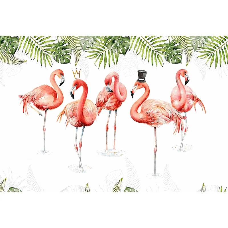 Großes Wandbild im Flamingo-Illustrationsstil für Wohnzimmer und Galerie, individuelle Größe erhältlich Clearhalo