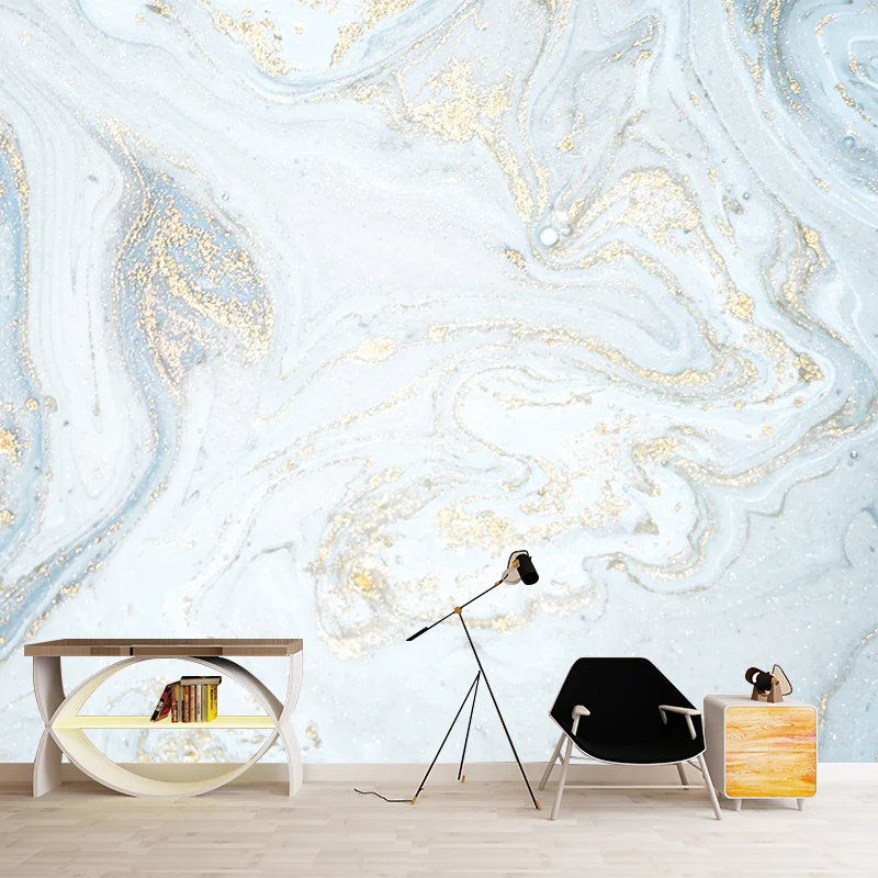 Hellblauer Magma Flow Wandaufkleber, schmutzabweisend, minimalistische Schlafzimmer-Wandkunst, nach Maß gefertigt Clearhalo
