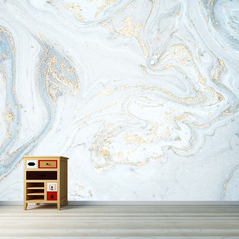 Hellblauer Magma Flow Wandaufkleber, schmutzabweisend, minimalistische Schlafzimmer-Wandkunst, nach Maß gefertigt Clearhalo