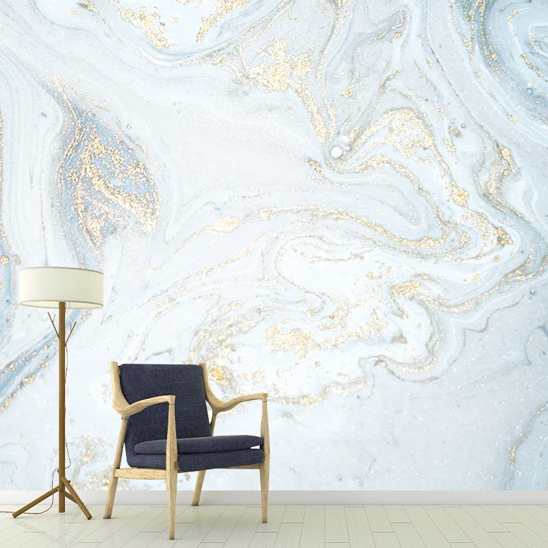 Hellblauer Magma Flow Wandaufkleber, schmutzabweisend, minimalistische Schlafzimmer-Wandkunst, nach Maß gefertigt Clearhalo