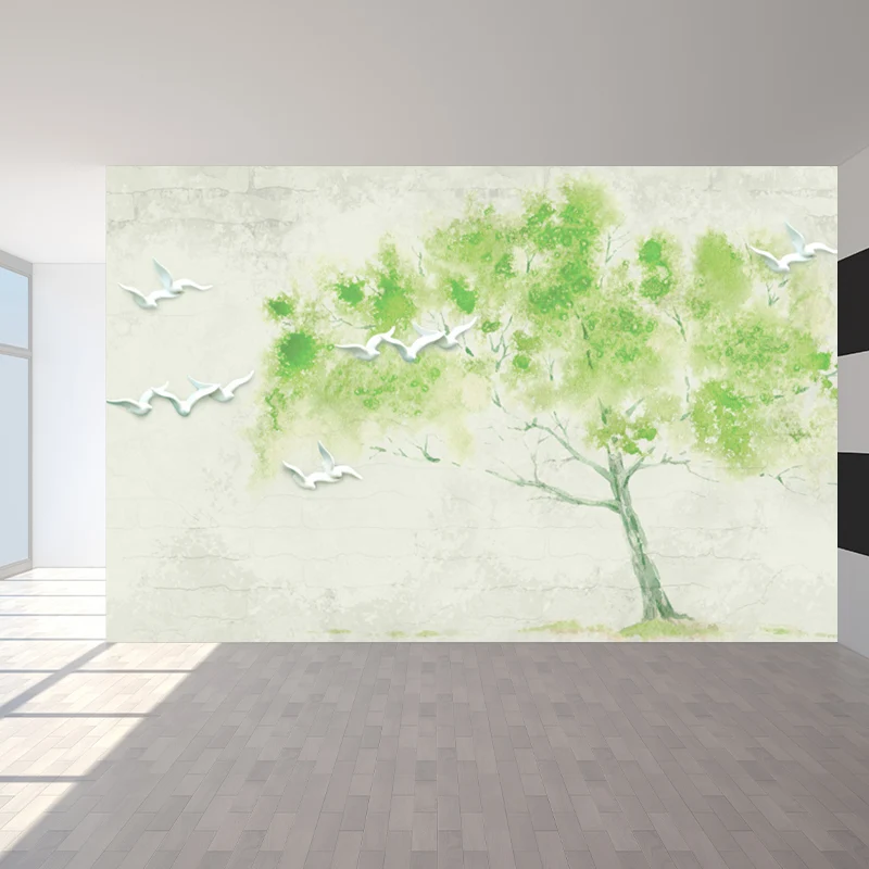 Heller botanischer Wandaufkleber, feuchtigkeitsbeständig, zeitgenössische Badezimmer-Wandverkleidung Clearhalo
