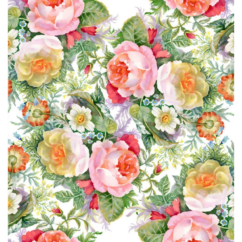 Illustration Blühende Blumen Wandverkleidung Extra großer Wandaufkleber für Mädchen, maßgeschneidert Clearhalo