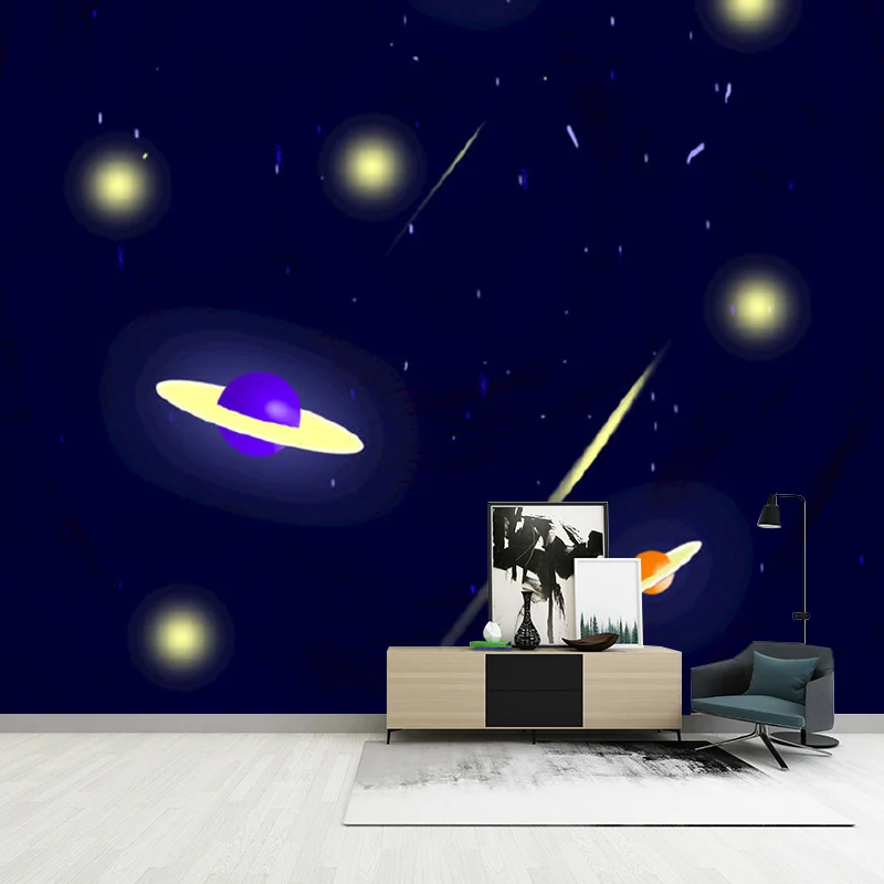 Illustration Weltraum-Wandbild-Tapete, extra große Wandkunst für Kinderzimmer, individuell bedruckt Clearhalo