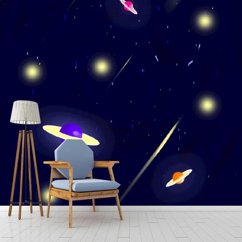 Illustration Weltraum-Wandbild-Tapete, extra große Wandkunst für Kinderzimmer, individuell bedruckt Clearhalo
