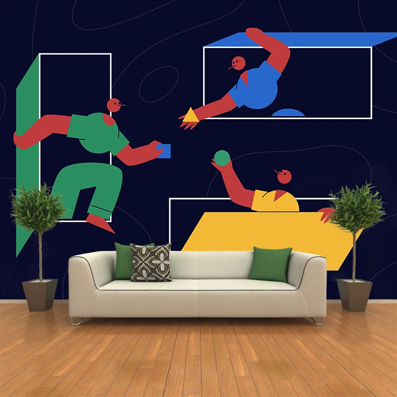 Illustrationsaustausch-Zeichnungswandbild, ganze Wandkunst für das Wohnzimmer, individuell bedruckt Clearhalo
