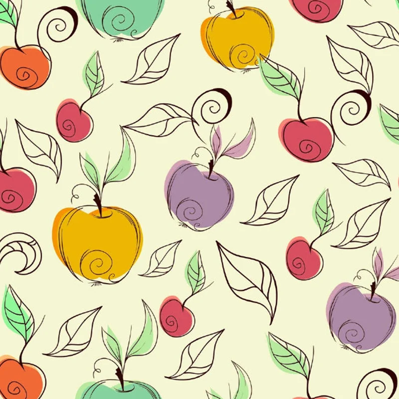 Kinder-Kunst-Apfel-Wandbild, lila-gelbe Frucht-Wandverkleidung für den Kindergarten Clearhalo
