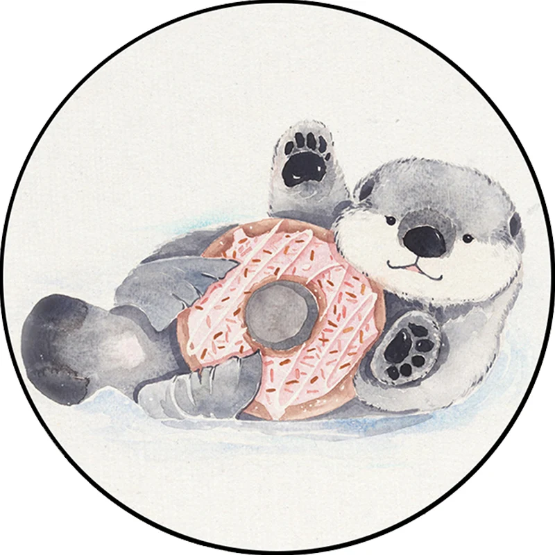 Kinderzimmerteppich Weiß, Tierfuchs-Koala-Alpaka-Aufdruck, Polyester, haustierfreundlich, waschbarer Teppich Clearhalo